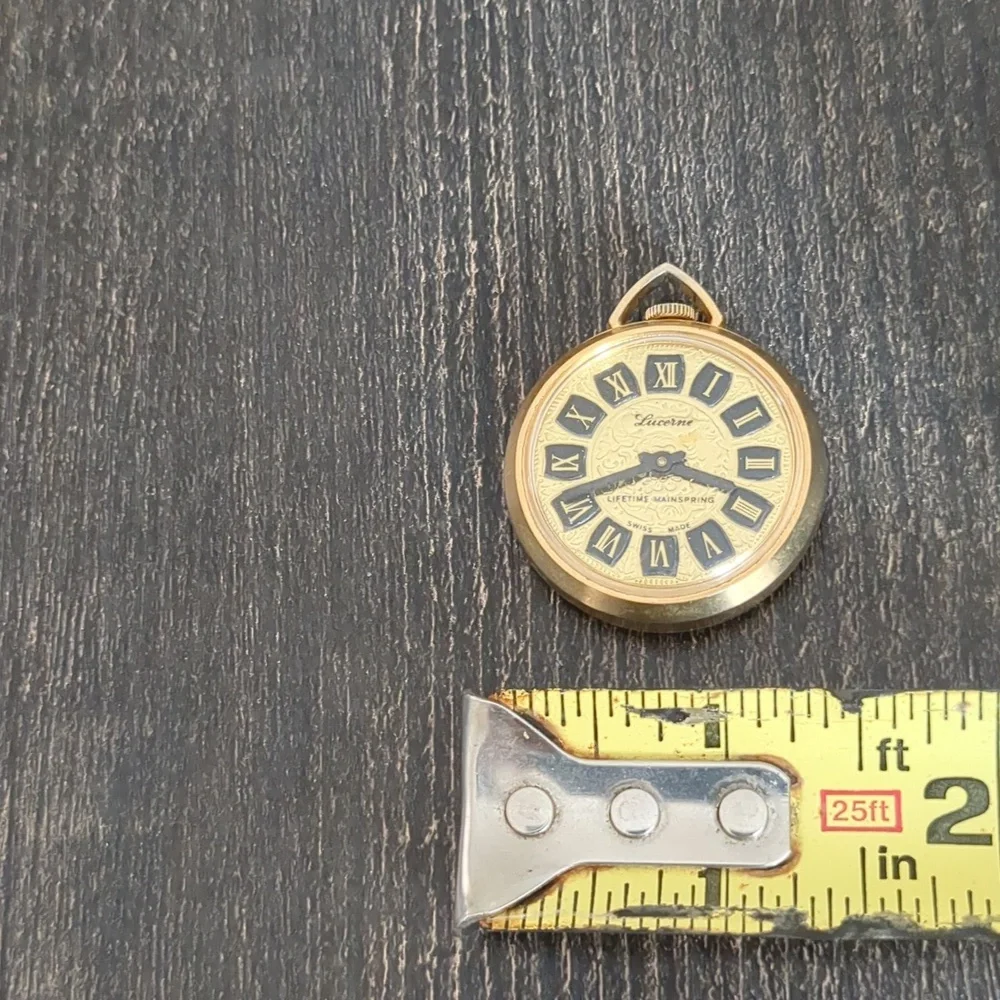 Vintage Lucerne Swiss Manual Pendant Watch Gold Tone